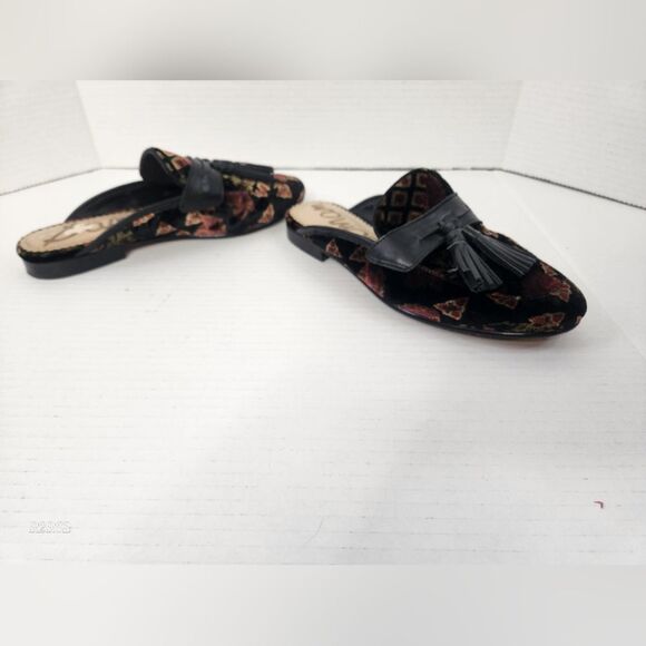 Sam Edelman Black Paris Patchwork Mule Loafers Womens 5.5 Pre-owned - Picture 5 of 11
